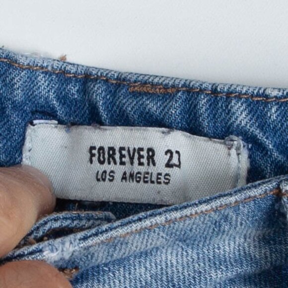 3 for $25 Forever 21 Patchwork Denim Mini Skirt Size 25 - Picture 3 of 7